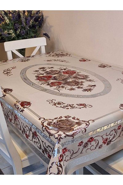 Başak Ev Tekstili 120 x 150 Față de masă din PVC, panou metalic gata