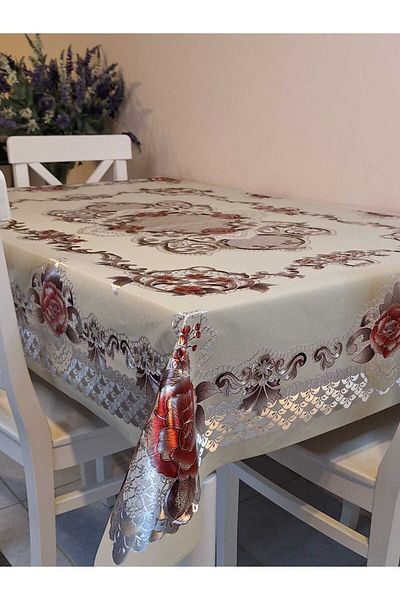 Başak Ev Tekstili 120x150cm Față de masă din PVC din pânză uleioasă metalică