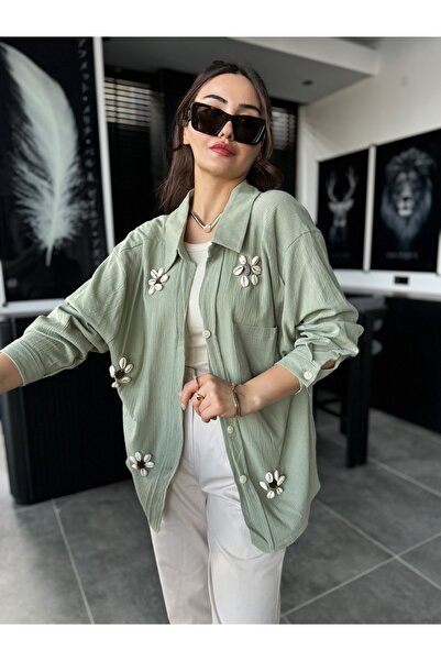 Z&Ş BUTİK Deniz Kabuğu Keten Gömlek