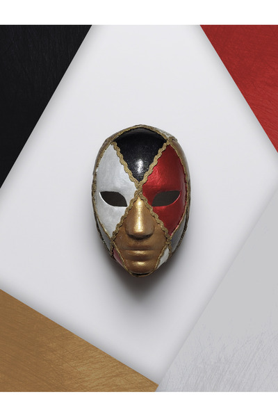 Venemask Harlequin Stili Bauta Venedik Maskesi