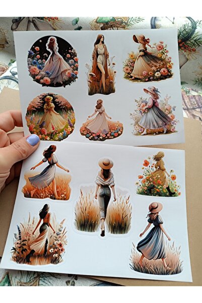 Pink Swan Craft مجموعة ملصقات القصاصات الفيكتورية العتيقة للفتيات المشي في ال...