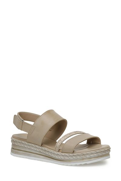 Polaris 321729 .Z 3Fx Beige Women's Wedge Heel Sandals