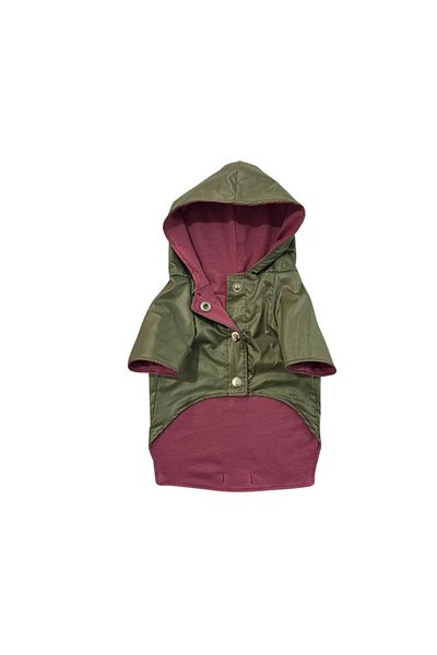 Patte Zone Olive Green Seasonal Cat Dog Raincoat