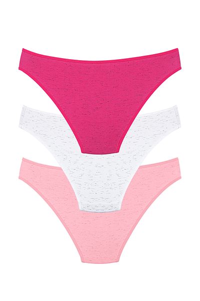 Doğan Set de 3 chiloți bikini damă din bumbac cu model