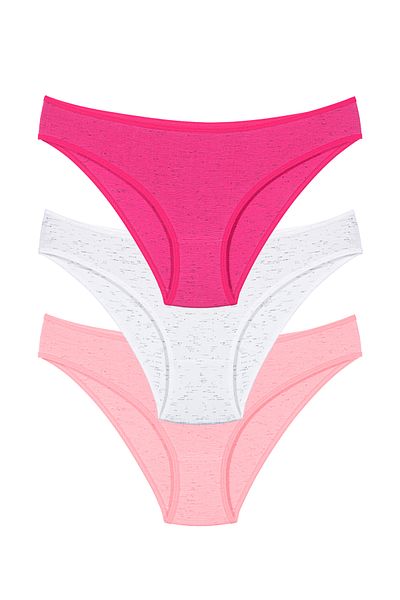 Doğan Set de 3 chiloți bikini damă din bumbac cu model