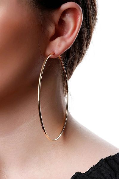 Boox99 Large Size Gold Color Hoop Earrings