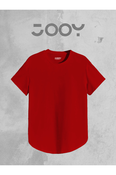 Jooy Company Red White Set of 2 Plain Unprinted Slim Fit Oval Cut T-shirt