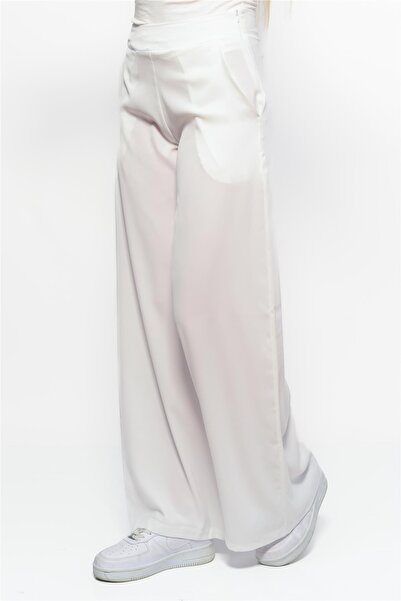 Nuseel Classic Wide Leg Cesika Trousers White