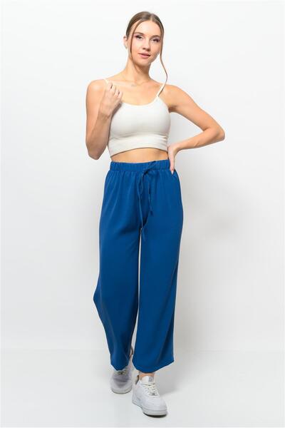 Nuseel Pantaloni model Palazzo din material Aerobin pentru femei, albastru în...