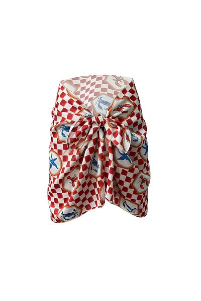 Bolder Sakura Patterned Satin Pareo - No Inner Display, Crub (147*55)