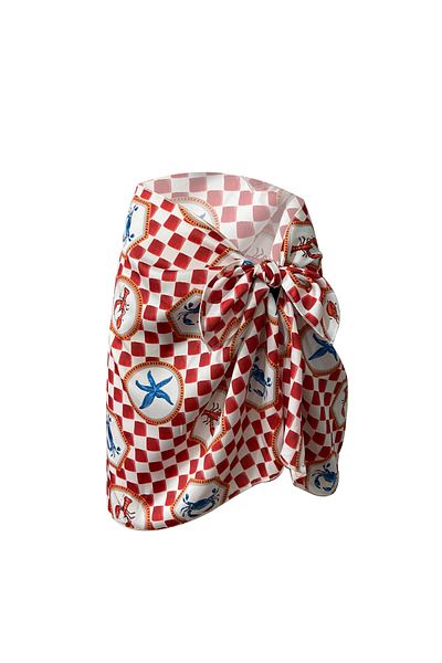 Bolder Sakura Patterned Satin Pareo - No Inner Display, Crub (147*55)