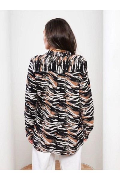 LC Waikiki Cămașă de damă din viscoză cu mâneci lungi cu model (W2)