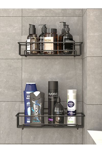 LIUWA Decorative Multi-Purpose 2-Piece Bathroom Metal Organizer Shelf (DA)