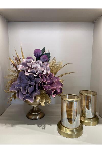 TASARIMHMODA Yapay Çiçekli 3 Parça Set Antik No:2