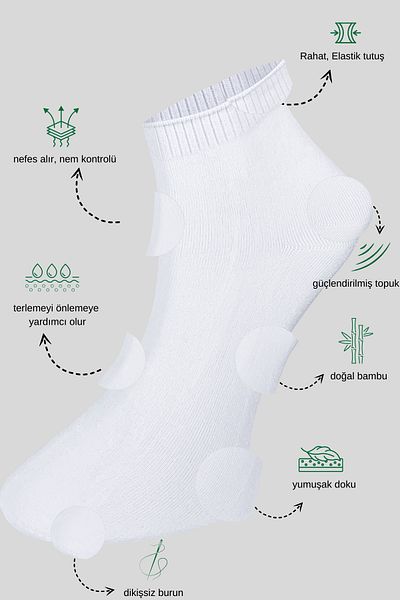 KRAL SOCKS Ανδρικές κάλτσες μπαμπού Μποτάκια με απλό σχέδιο (5 ΖΕΥΓΑ ΚΟΥΤΙ) Άνευ ραφής υφαντές αρωματικές κοντές κάλτσες
