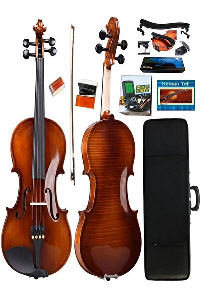 Stromberg Ladin Kapak Full Abanoz Aksamlı Keman Dikdörtgen Kutulu