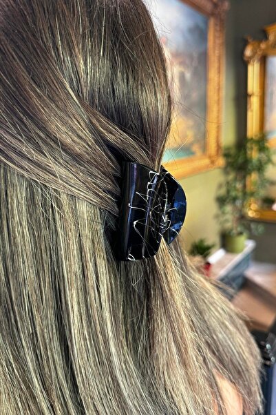 Stone Family Black Color Patterned Latch Buckle