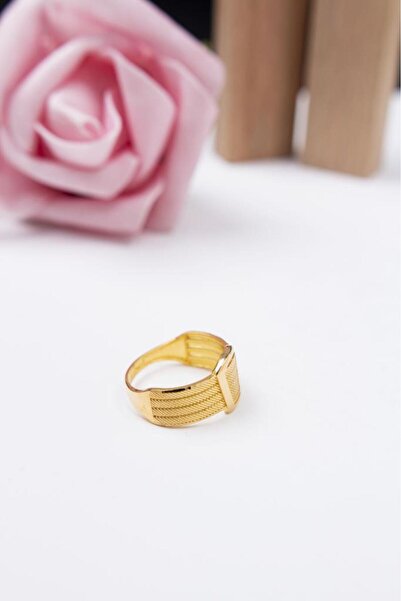 latif kuyumcu 22 Ayar Altın Yüzük Tokalı Trabzon Hasırı Kadın Yüzük LKYZK1496