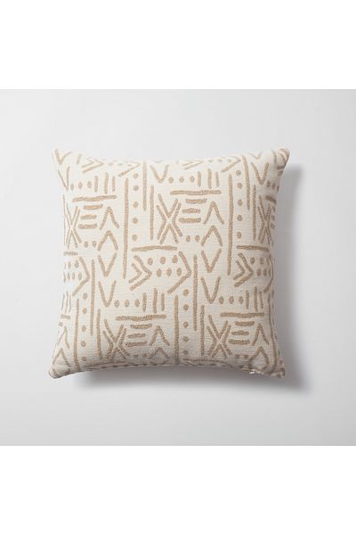 Fineroom Living " Icon " - وسادة زينة بنمط أفريقي مقاس 45 × 45 - أسود (تتضمن الوسادة الداخلية)