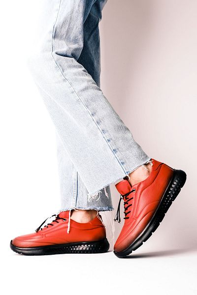 Lal Shoes & Bags Women's Sneakers Genuine Leather-red