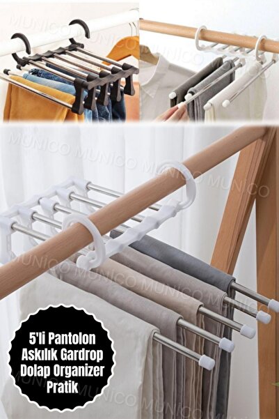Munico Çok fonksiyonlu Askı Katlanır Pantolon Depolama Rafı Elbise Organizatö...