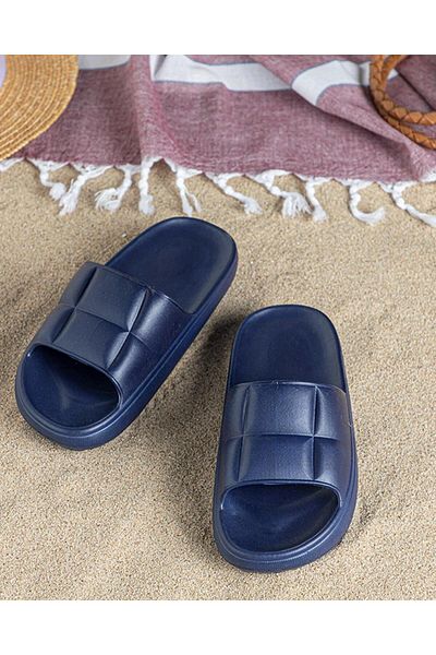 English Home Fancy Women's Street Slippers Navy Blue