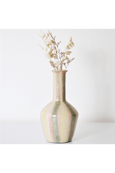 Warm Design Hand-Painted Terracotta Vazo