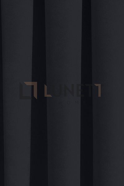 LUNETT HOME READY TO USE BLACK PLEATLESS EXTRAFORIZED FLAT SEWING FON CURTAIN SINGLE WING