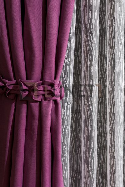LUNETT HOME READY TO USE LILA CLARY PLEATED 1X3 PHONE CURTAIN SINGLE WING 9213