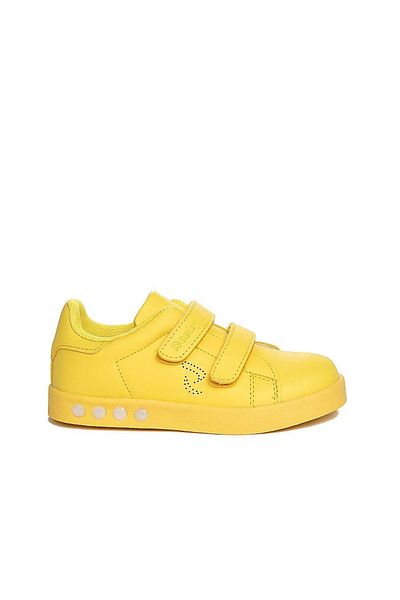 iskarpino Yellow Kids Sneakers - Lighted and Velcro Walking Shoes