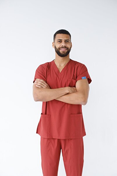 Dr. Mitra Men's Lycra Bat Sleeve Nurse Doctor Suit Tile