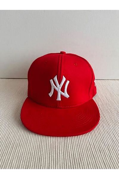 CosmoOutlet New York Embroidered Back Adjustable Unisex Red Color Hip Hop Cap