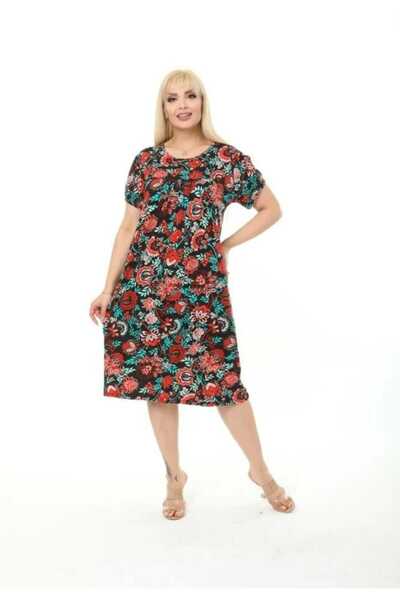 CNG MODA Plus Size Gathered Mother Dress