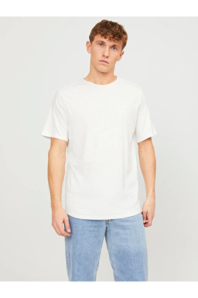 Jack & Jones Ανδρικό λευκό μπλουζάκι Jjebasher Tee O-neck Ss Noos - 12182498