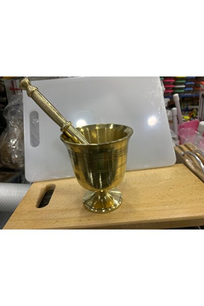 Hatay Bakkaliyesi Orjinal Sarı Pirinç Havan Büyük Boy