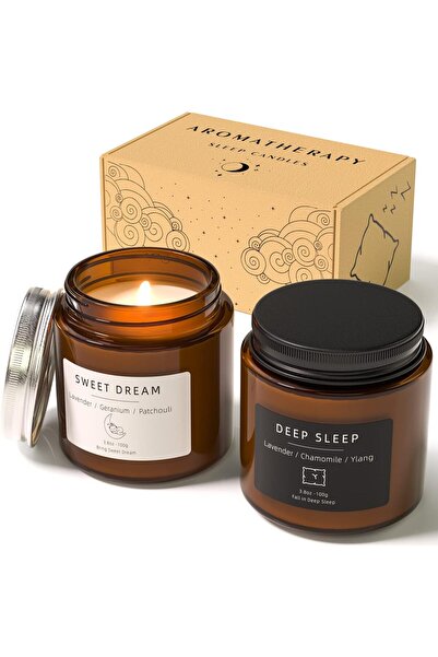 sfs elektrik Uyku Mumu SOYA WAX Anksiyete için Lavanta Kokulu Mumlar Hediye S...