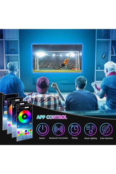neeko Tv Arkası Yatak Odası Çocuk Odası Mutfak Rgb Şerit Led Telefon Kontrollü Tak Çalıştır 4 Metre