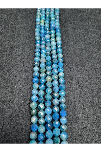 Yüksel Boncuk Σειρά από φυσική πέτρα 8 mm Apatite Stone Facet Cut