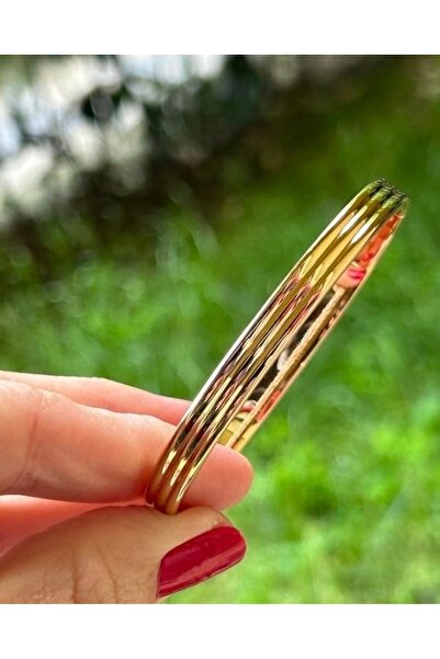 ByMerve Bym161 Çelik Gold Kadın Kelepçe - Zarif Ve Şık Tasarım Kadın Çelik Bi...