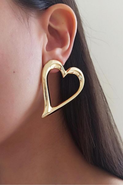 By Zeyna Aksesuar Women's Special Design 5 cm Heart Model Earrings zyna003