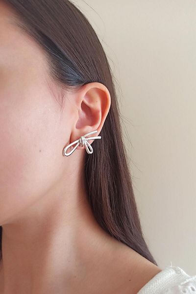 By Zeyna Aksesuar Special Design Ribbon Women's Earrings