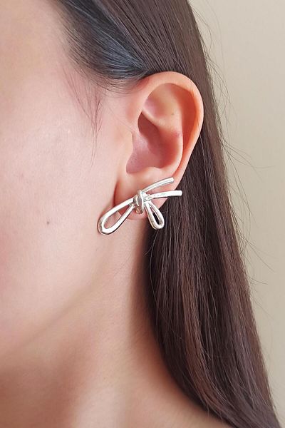 By Zeyna Aksesuar Special Design Ribbon Women's Earrings