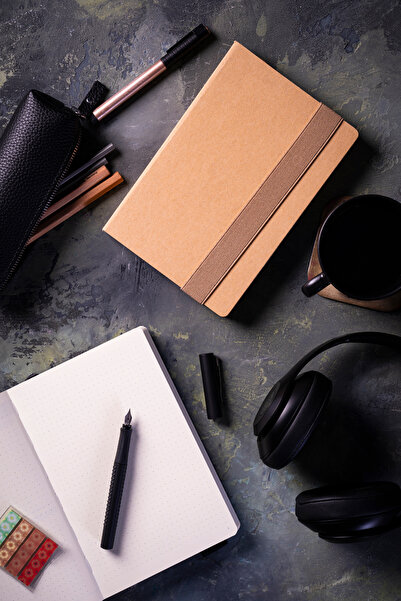 Victoria's Journals Copelle Kraft 14*21 Cm 120 de coli Bullet Journal - Caiet cu puncte pentru pix