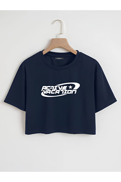 Mad&Calf Ženska majica Active Nation Štampano Oversize kroj Skraćeni kroj