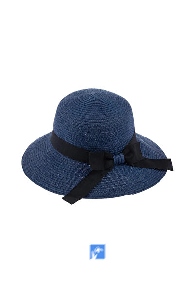 Kardelen Butik Denizli قبعة شاطئ فاخرة من القش (57-58 سم)