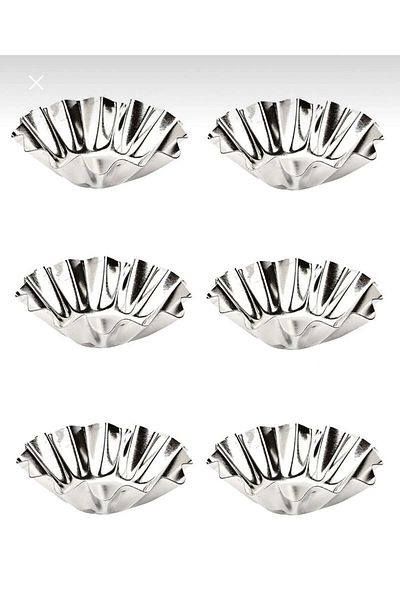 DİLAHOME 6-Piece Dilahome Stainless Mini Cake Mold, Cupcake, Tart, Tartolet, Brownie, Topcakes, Muffin Mold
