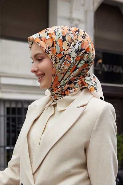 Şalland Baroq Pattern Scarf Stone