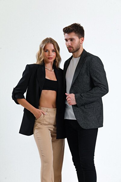 Koch London Women's Blazer Jacket Black Woven Lining - Kolkata