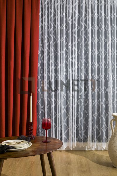 LUNETT HOME READY TO USE TILE COLOR PLEATLESS EXTRAFORCED FLAT SEWING PHONE CURTAIN SINGLE WING 12486