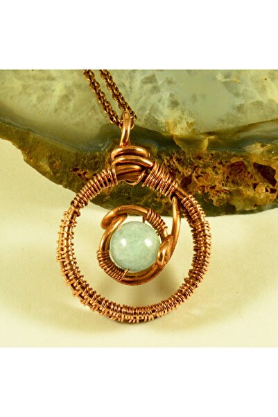 mba handmade jewelry Akuamarin Kristali ''sonsuzluk'' El Yapımı Otantik Kolye